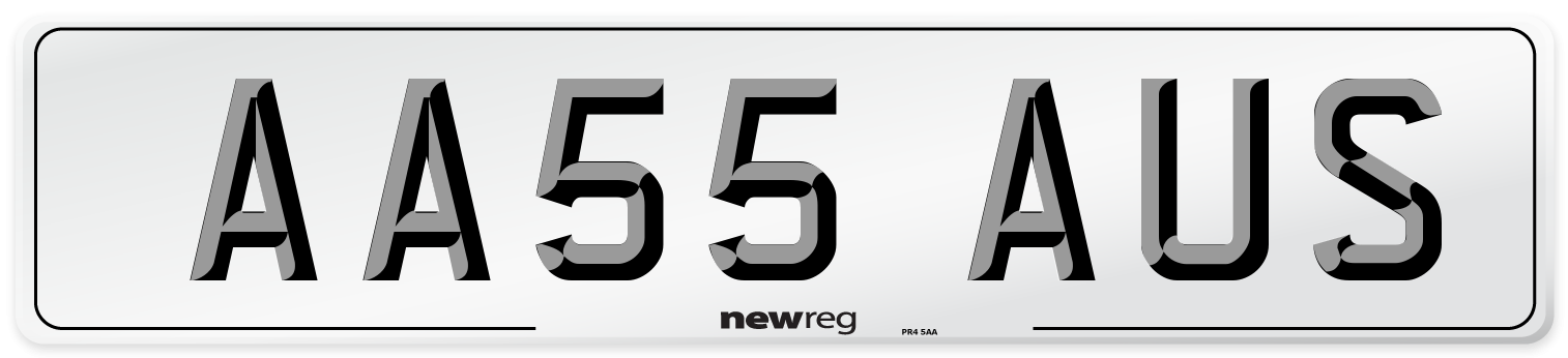 AA55 AUS Number Plate from New Reg